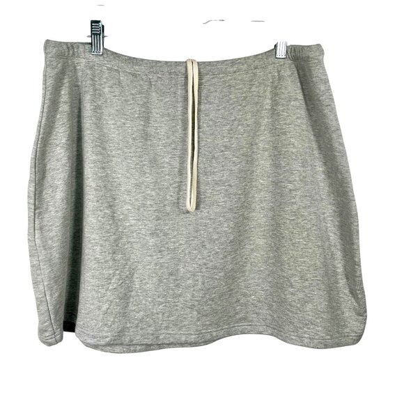 NWT aerie Offline Drawstring Sweatshirt Mini Skirt Light Gray Size XL Sporty - Picture 1 of 12